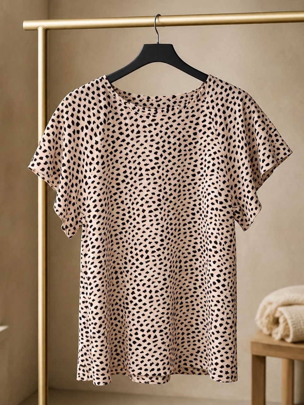 Polka Dot Short Sleeve Blouse